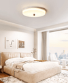 yellow travertine orb flush mount ceiling light