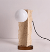 yellow travertine orb table lamp