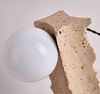 yellow travertine orb table lamp