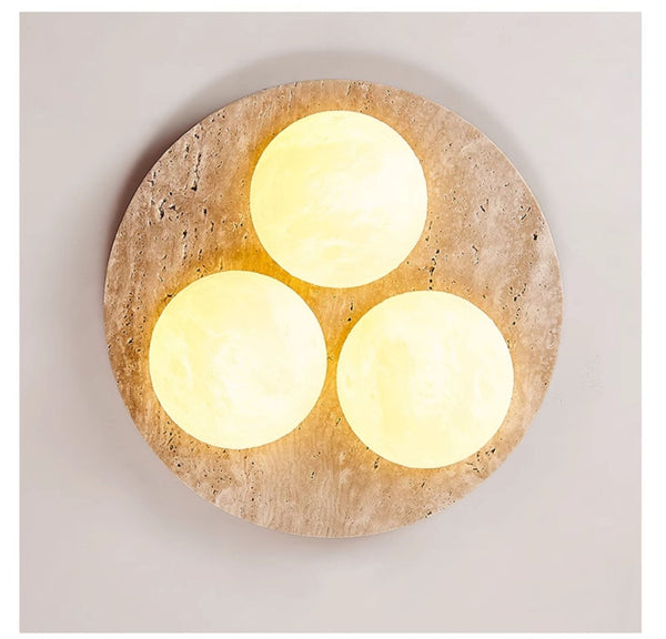 yellow travertine oval flush mount ceiling light