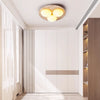 yellow travertine oval flush mount ceiling light