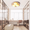 yellow travertine oval flush mount ceiling light