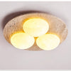 yellow travertine oval flush mount ceiling light