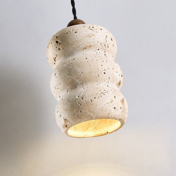yellow travertine pebble pendant light