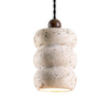 yellow travertine pebble pendant light