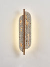 yellow travertine rusted metal wall sconce