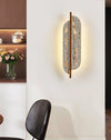 yellow travertine rusted metal wall sconce