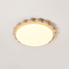 yellow travertine scallop flush mount ceiling light