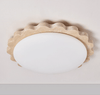 yellow travertine scallop flush mount ceiling light