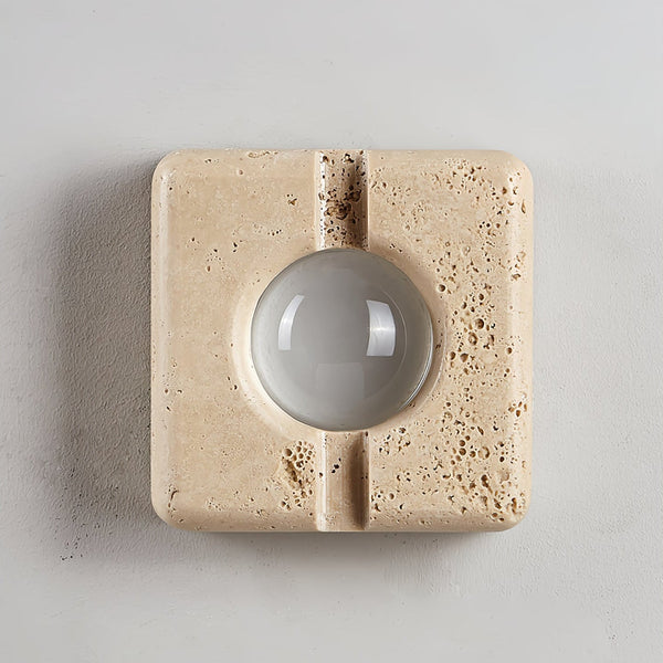 yellow travertine sculptural led wall sconce 2