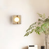 yellow travertine sculptural led wall sconce 2