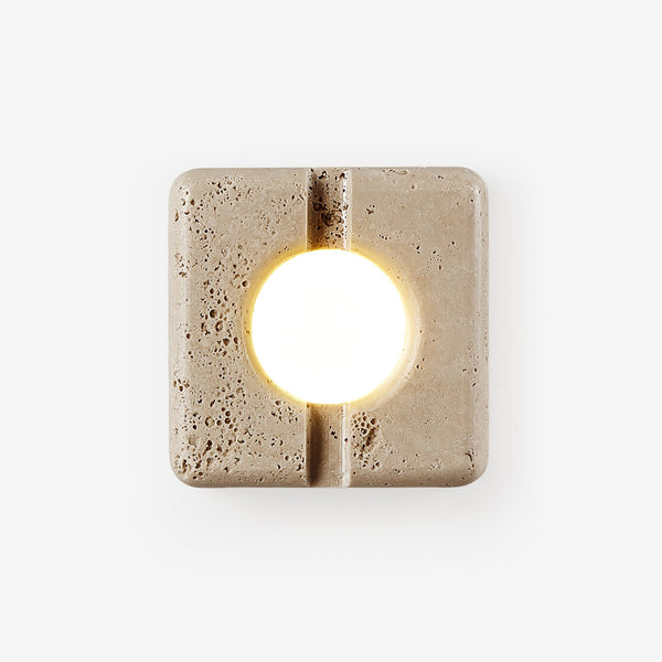 yellow travertine sculptural led wall sconce 2