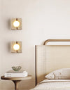 yellow travertine sculptural led wall sconce 2