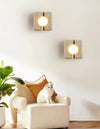 yellow travertine sculptural led wall sconce 2