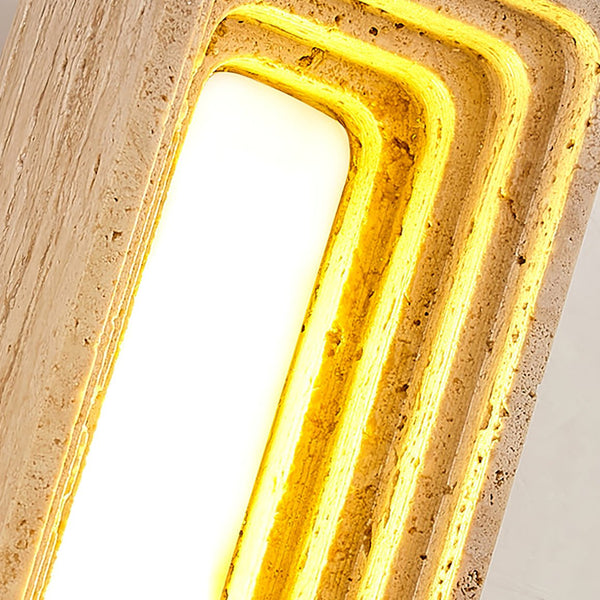 yellow travertine sculptural led wall sconce 3