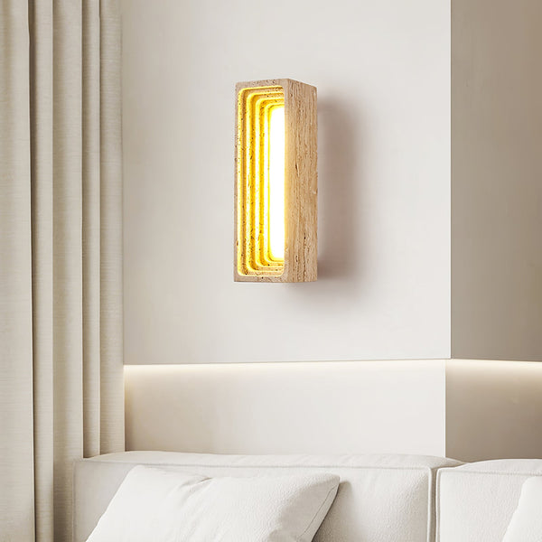 yellow travertine sculptural led wall sconce 3