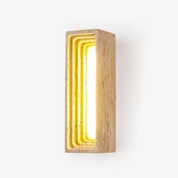 yellow travertine sculptural led wall sconce 3