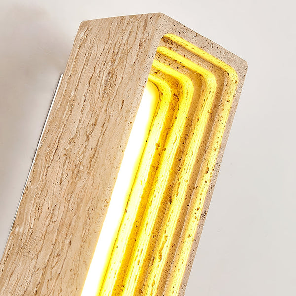 yellow travertine sculptural led wall sconce 3