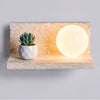yellow travertine shelf wall sconce