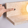 yellow travertine shelf wall sconce