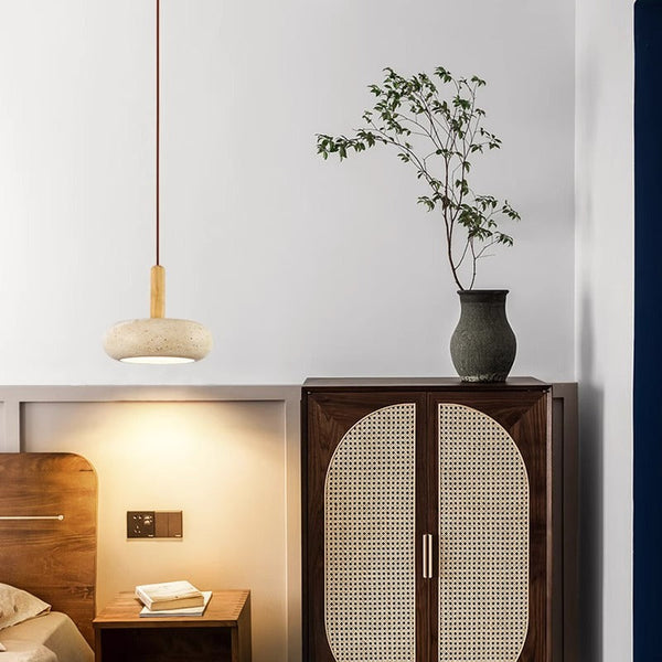 yellow travertine solid wood chandelier for bedroom