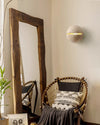yellow travertine sphere iron wall lamp
