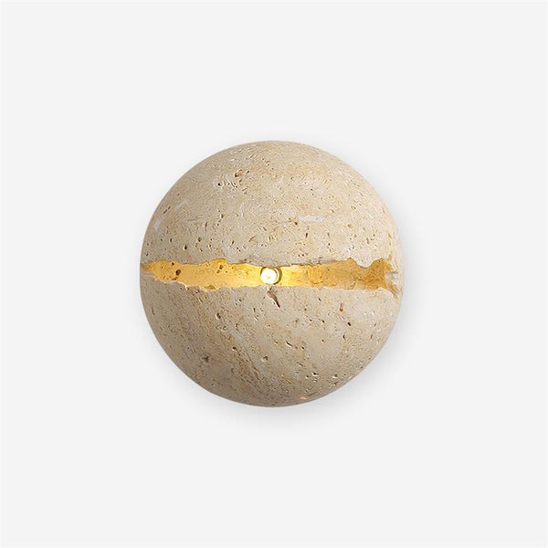 yellow travertine sphere iron wall lamp