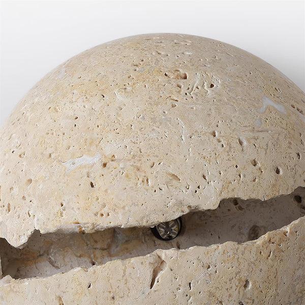 yellow travertine sphere iron wall lamp