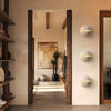 yellow travertine sphere iron wall lamp