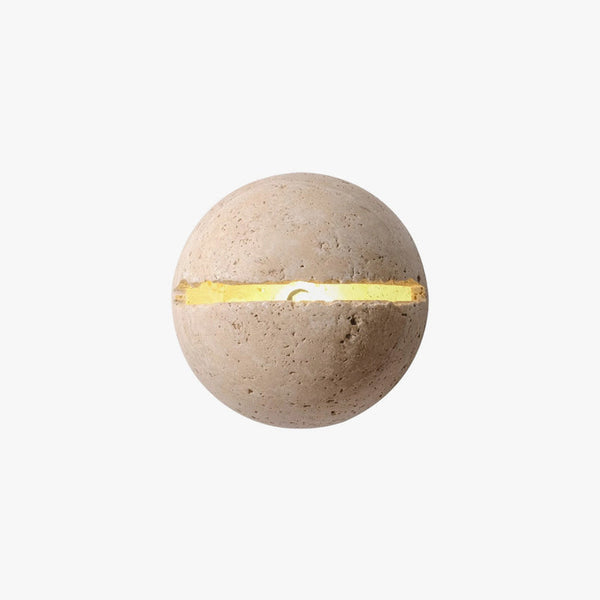 yellow travertine sphere iron wall lamp