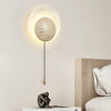 yellow travertine sphere led wall sconce