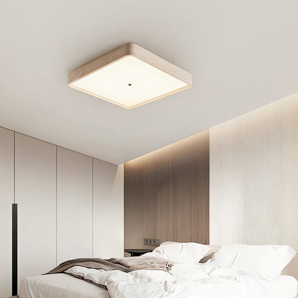 yellow travertine square led flush mount ceiling light