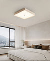 yellow travertine square led flush mount ceiling light