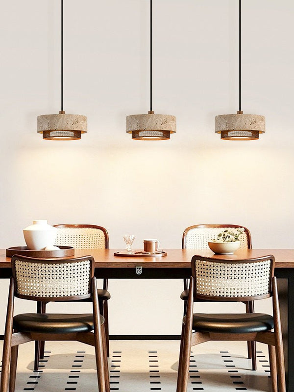 yellow travertine stone pendant light 2