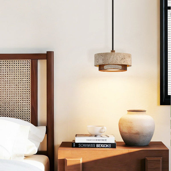 yellow travertine stone pendant light 2