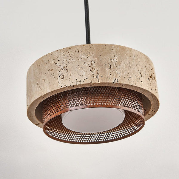 yellow travertine stone pendant light 2