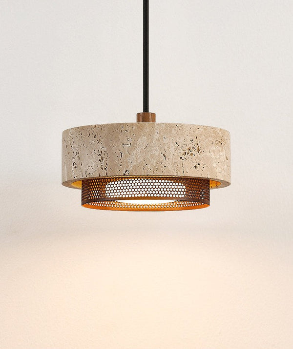 yellow travertine stone pendant light 2
