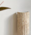 yellow travertine striped cylinder wall lamp