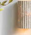 yellow travertine striped cylinder wall lamp