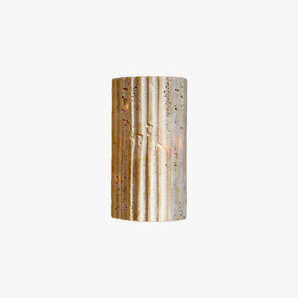 yellow travertine striped cylinder wall lamp
