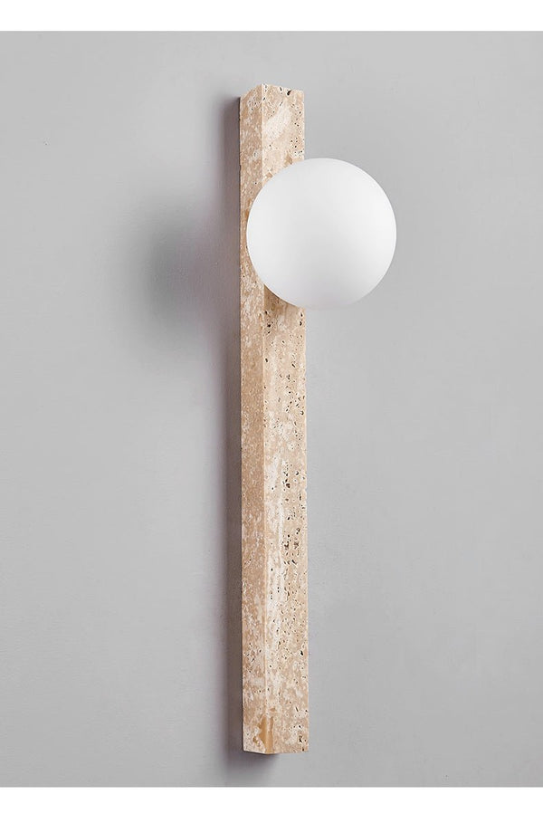 yellow travertine vertical wall sconce