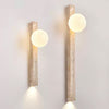 yellow travertine vertical wall sconce