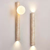 yellow travertine vertical wall sconce