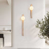 yellow travertine vertical wall sconce