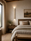 yellow travertine vertical wall sconce