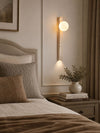 yellow travertine vertical wall sconce