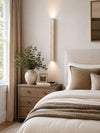yellow travertine vertical wall sconce