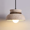 yellow travertine walnut bead dome pendant light