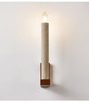 yellow travertine walnut candle wall sconce