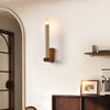 yellow travertine walnut candle wall sconce